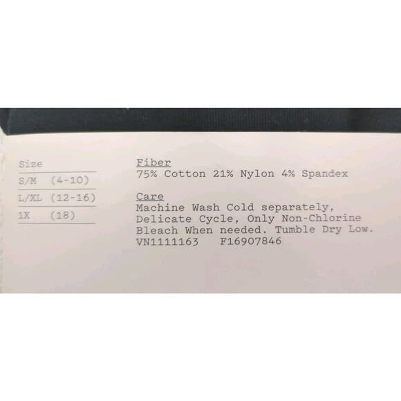 1 Pair Seamless Leggings Cotton Blend High Waist Sm/Med Black - Picture 4 of 5